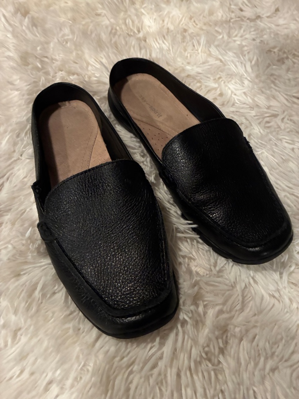 Women’s Black Leather Slip-On Loafers